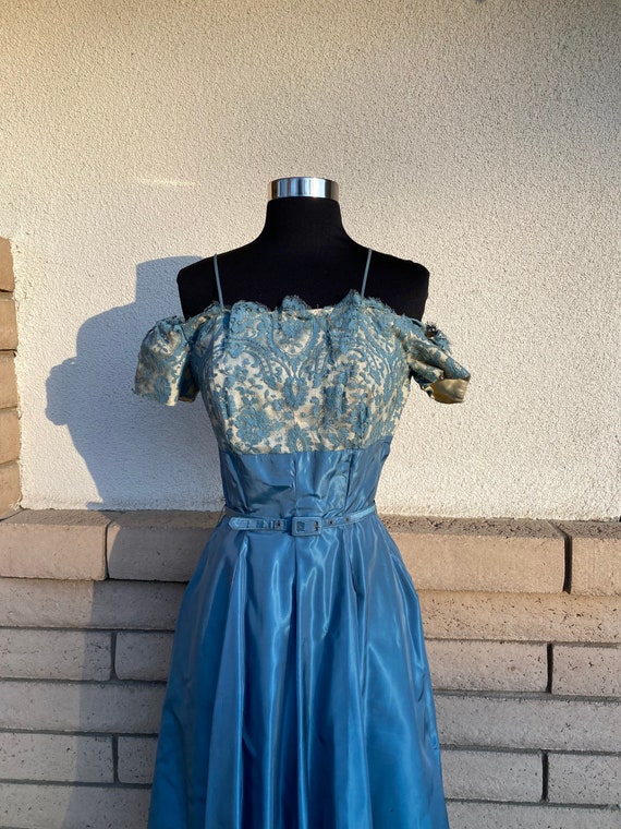 Vintage 1940s Party Fit and Flare Crinoline Dress… - image 6