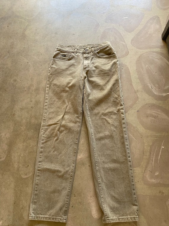 Vintage Lee Jeans Mocha Brown Leather Patch Size 3