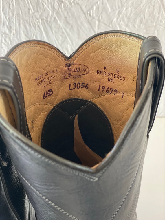 Vintage Gun Metal Gray Leather Justin Boots Women… - image 5