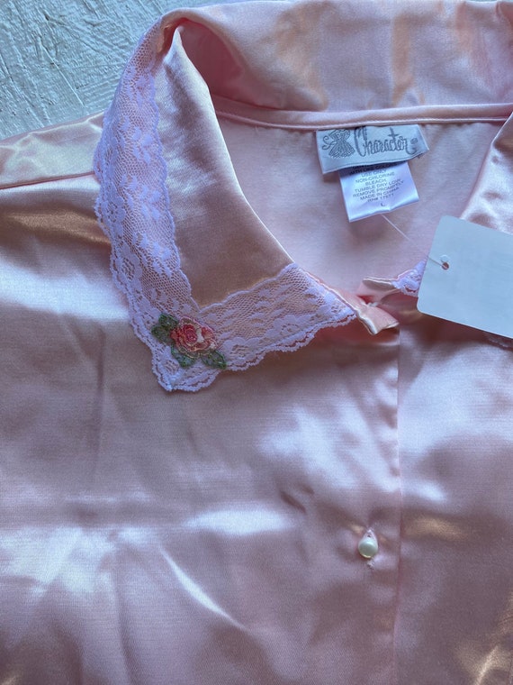 90s NWT Silky Lace Pajamas // 2-Piece Pink Sleepw… - image 4