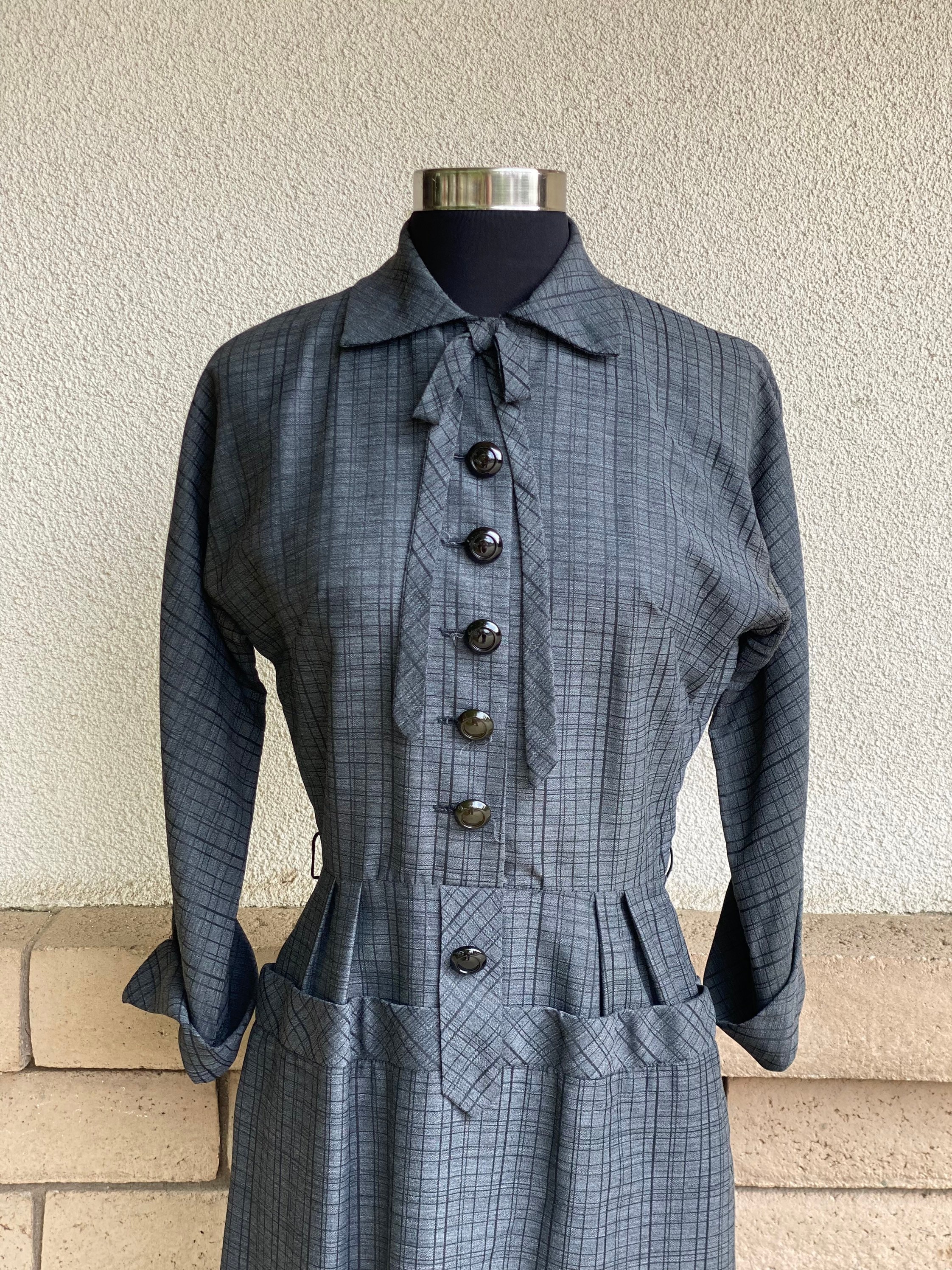 Gray Peasant Dress