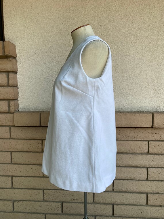 1970s Solid White Sleeveless Maternity Tunic Top … - image 3