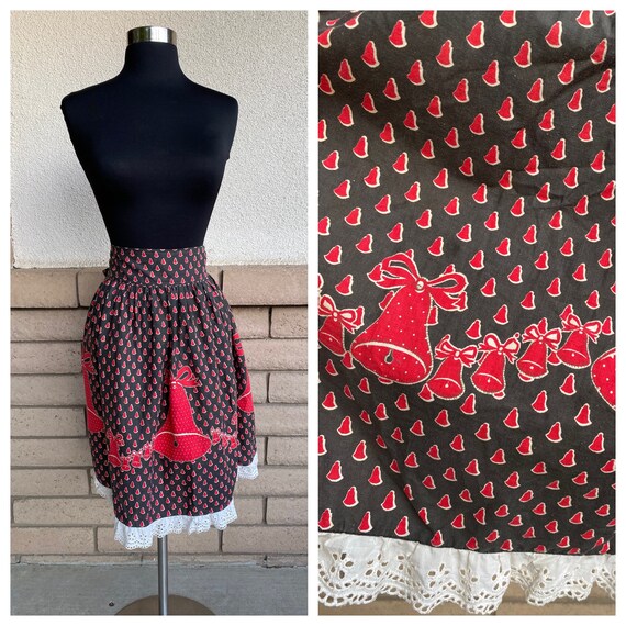 Vintage mid-century 1960s Christmas Waist Aprons half Apron holiday Vintage mid-century 1960s Christmas Waist Aprons half Apron holiday