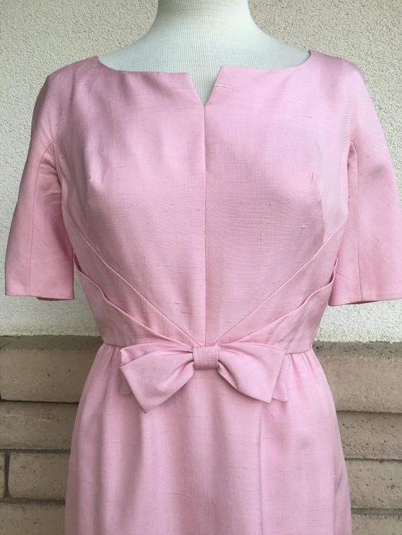 60s Dusty Rose Bombshell Dress Pink Party Dress b… - image 2