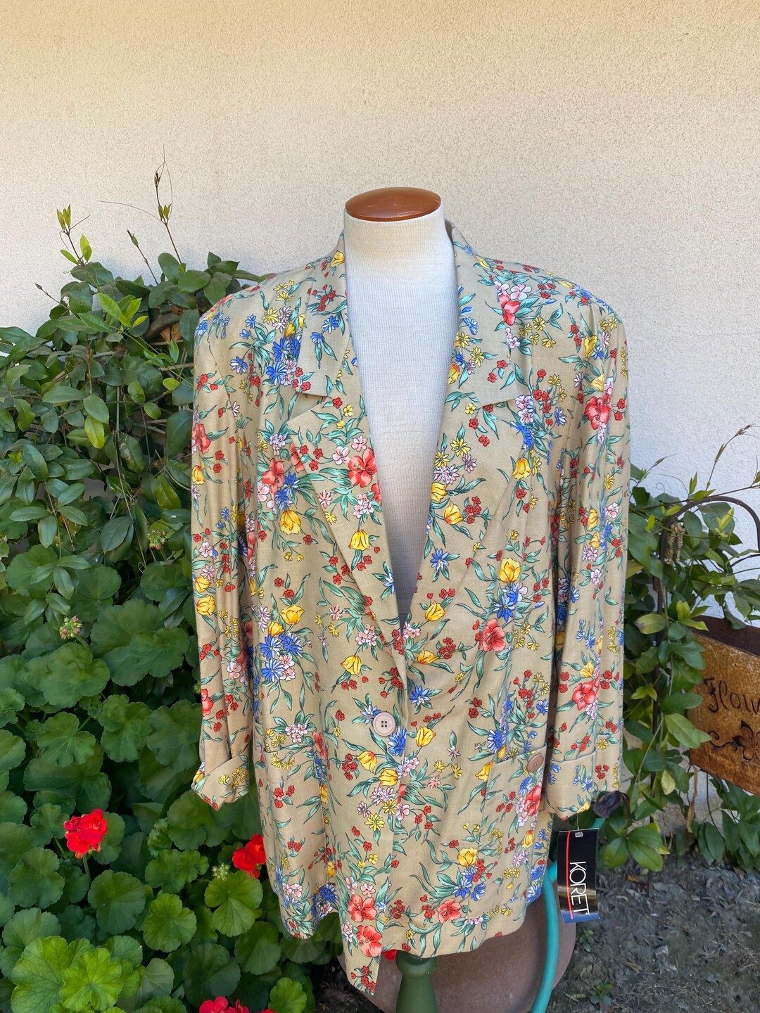 Floral Garden Cotton Co-ord Set | Notched Collar Blazer & High-Waisted Shorts