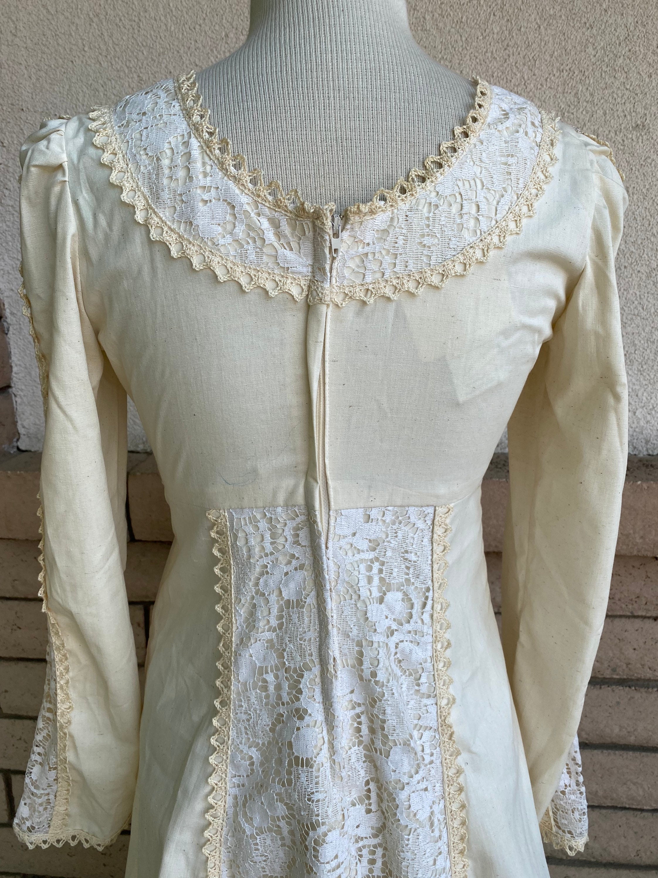 Vintage 70s Gunne Sax Dress Lace up Corset Maxi Dress Beige Jessica's ...