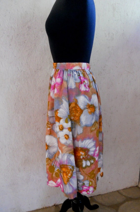 SALE Vintage High Waist Skirt, 1980s Gathered Ski… - image 3