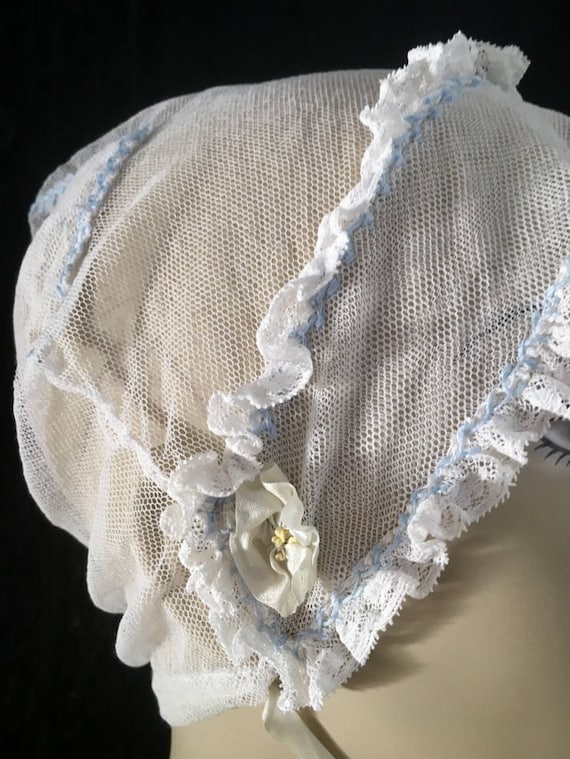 Vintage White Cloth Shaker Bonnet - Ruby Lane