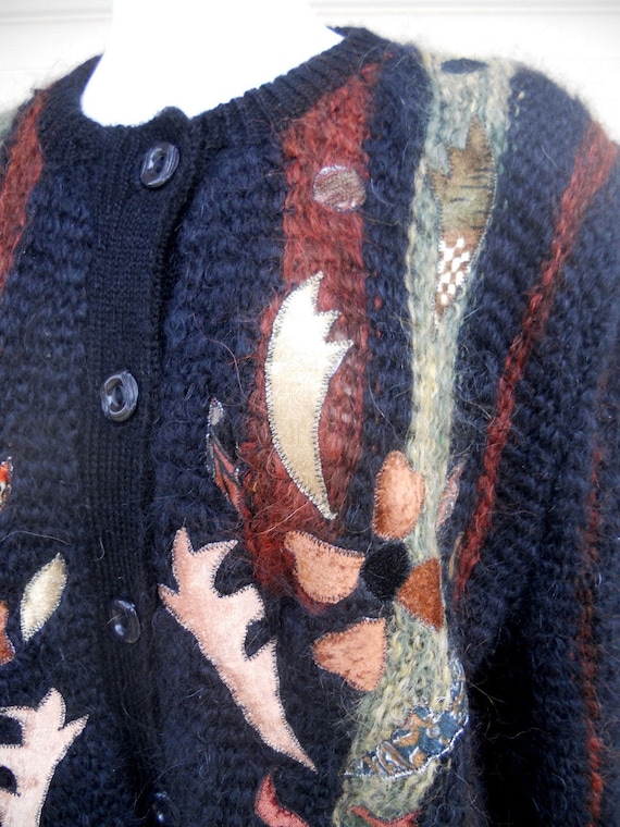 Vintage Mohair Sweater Oversized Cardigan 1980s E… - image 2