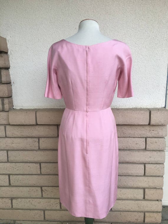 60s Dusty Rose Bombshell Dress Pink Party Dress b… - image 4