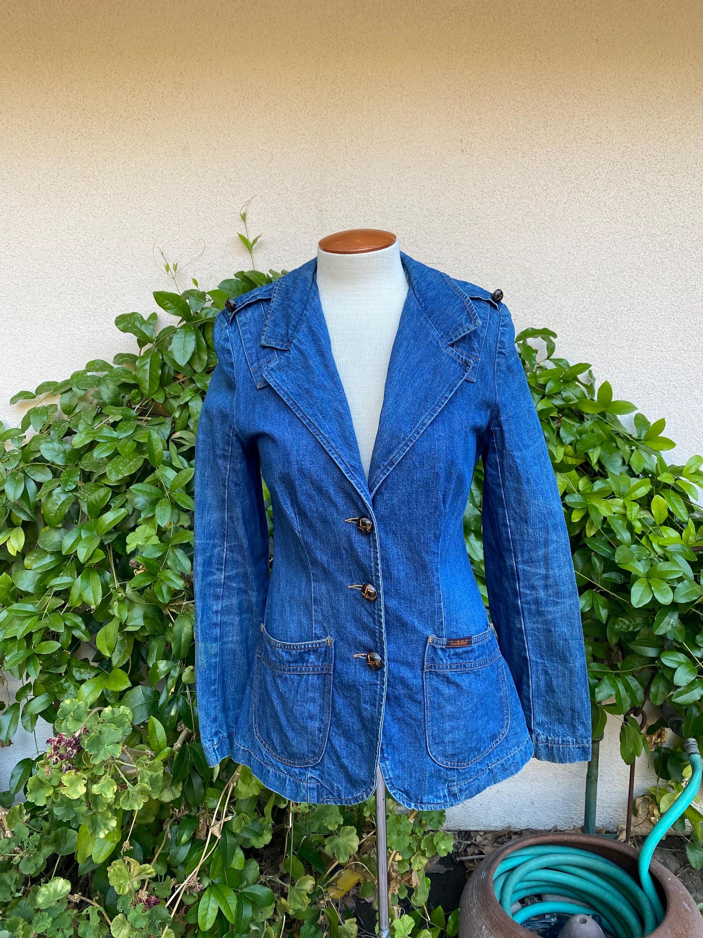 VTG 70s Landlubber Original Denim Jacket Womens Western Yoke