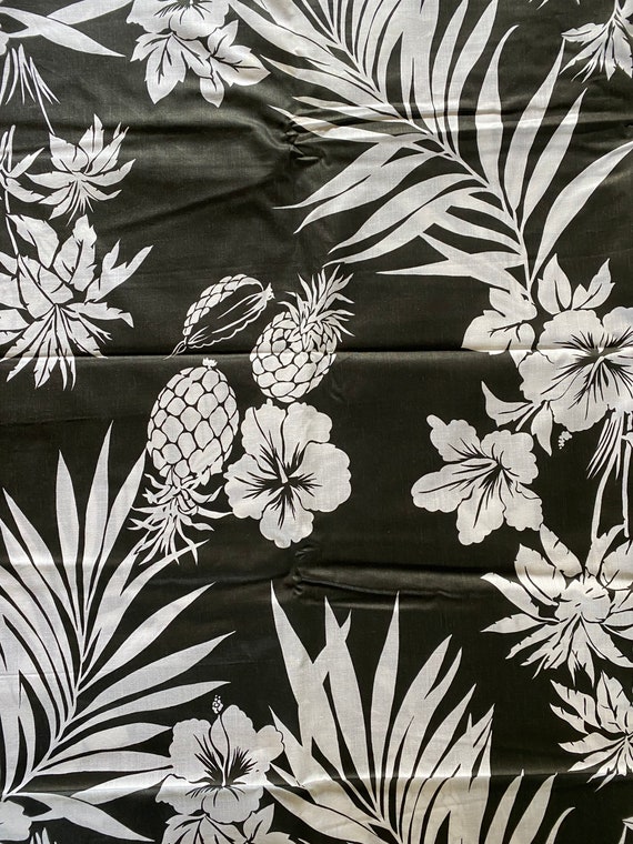SALE Yellow Hawaiian Print Fabric Poly-cotton (yardage
