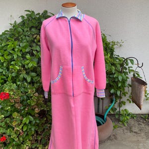 Vintage 80s Loungewear Blanket Dress Pink Stripes Zip Front Winter Sleep  Dress Size Medium - Etsy