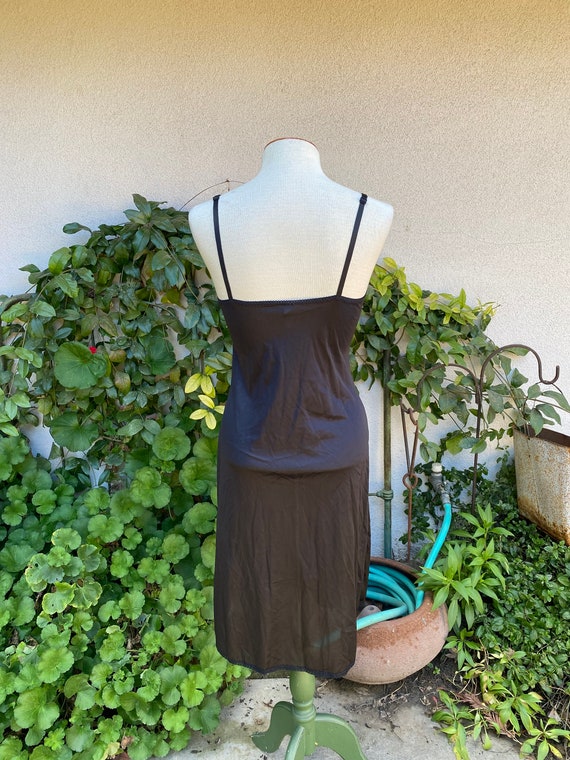 Vintage Black Lace Slip Dress Nightgown Lingerie … - image 4