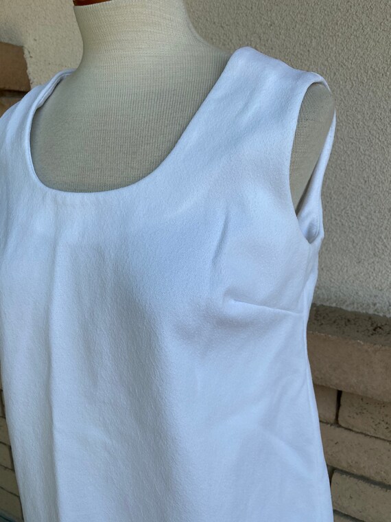 1970s Solid White Sleeveless Maternity Tunic Top … - image 2