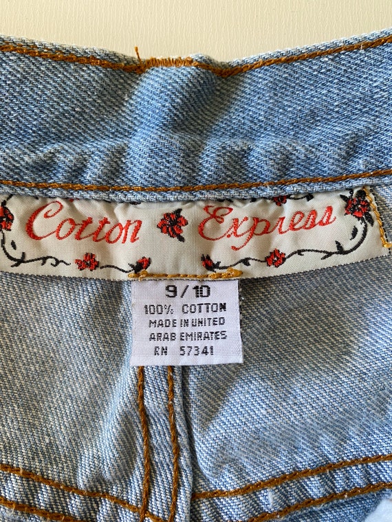 Vintage 90s Lace Frayed Denim Shorts // High Wais… - image 5