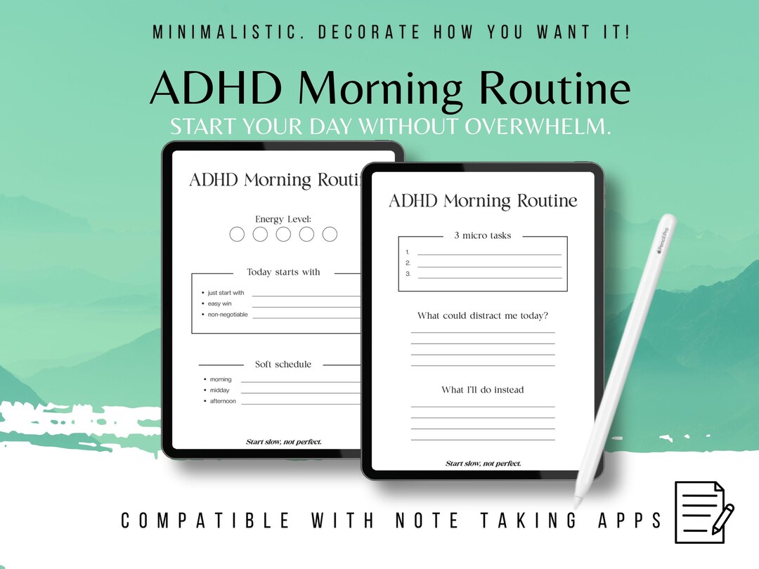 ADHD Morning Routine Printable, ADHD Daily Planner PDF, Simple Routine ...
