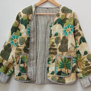 Cotton Jacket Quilted Cotton Jacket Handmade Jacket Jacket For Women Boho Coat Floral Jacket Block Print Coat,Gift for Her