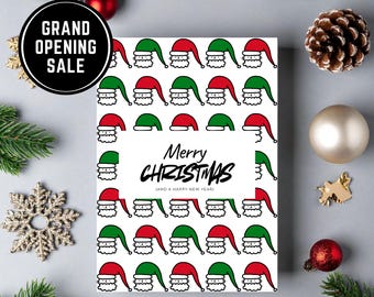 Carte de Noël imprimable | Motif père Noël dessiné à la main | Pour Les Fêtes De Griffonnage drôle minimal de Zazzle.be Liste d'envies Vous avez des idées ? Téléchargement numérique instantané