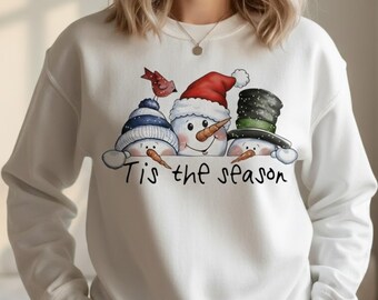 Tis the Season Schneemann PNG | Weihnachten Schneemann Digitale Datei | Netter Feiertags-Schneemann | Winter Schneemann Kunst PNG | Digitaler Download