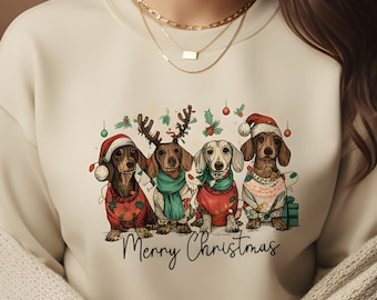 Frohe Weihnachten Dackel PNG, süße Hunde Urlaub Kunst, Hundeliebhaber Shirt Design, Weihnachten Haustier PNG, digitaler Download