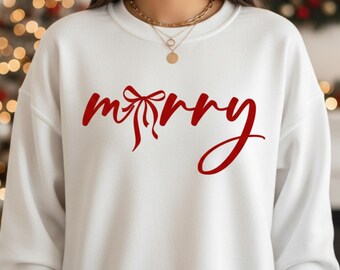 Frohe Weihnachten Schleife PNG | Urlaub Weihnachten Geschenk | Winter-Svg | Cricut Weihnachtsdesign PNG | Digitaler Download