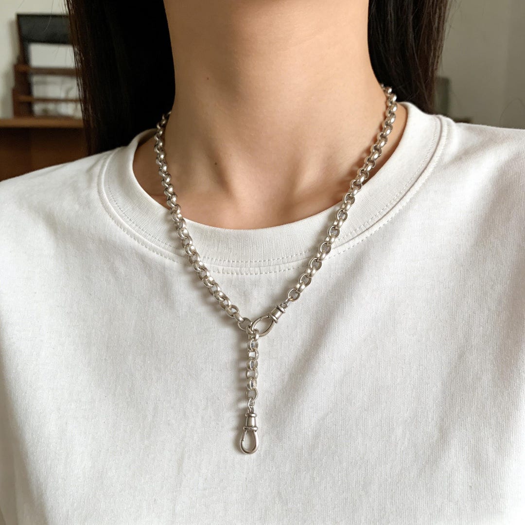 Adjustable Rolo Chain Sterling Silver Rolo Chain for Women Men Double Hook Clasp Adjustable ...