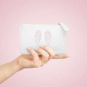 Angel Wings Mini Clutch Bag | Saffiano Faux Leather Accessory
