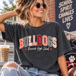Personalized School Spirit Shirt | College School Mascot Shirt | Faux Applique Patch Tee | First Day Of School Shirt | Game Day Wear