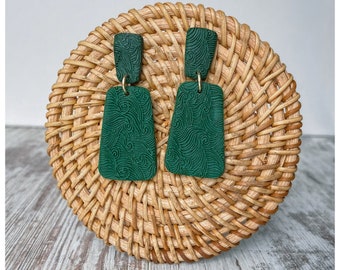 polymer clay jewel tone dangle earrings PALOMA winter earrings