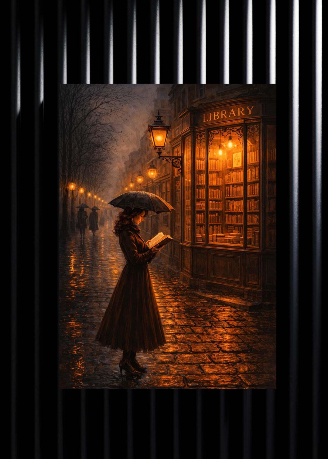 Library Backgrounds Rainy Rainy Night Library Art Print, Dark Academia Decor (digital Download ...