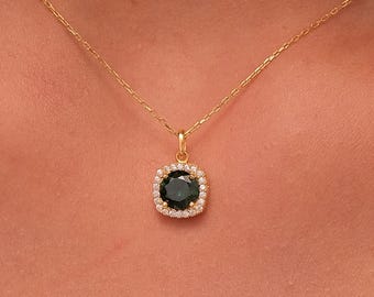 Birthstone Necklace with Diamond Halo: Personalized Jewelry for Every Month