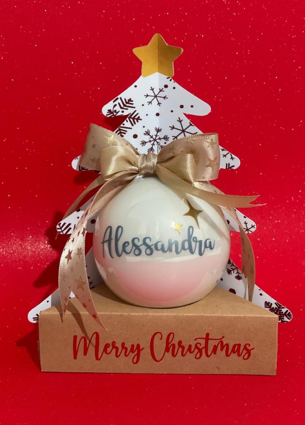 Decorazione natalizia per albero di Natale, con scritta in