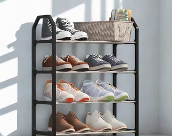 Entryway Shoe Rack Bench 4 Floor Creative Shoe Storage Cabinet Living Room Dormitory Door Shoe Storage Bench | Shoe Cabinet | shoe bench