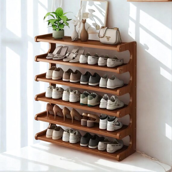Shoe Storage Cabinet Shelves Simple Wooden Shoe Rack Bench Stackable Multifunctional Front Door Shoe Storage Bench | Shoe Cabinet Shoe Bench