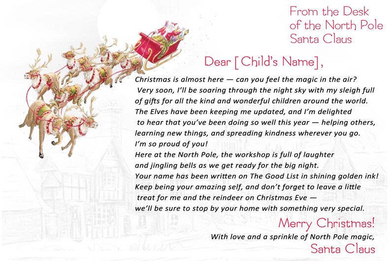 Personalized Letter From Santa – Handmade 3D Pop-up Rudolph Christmas ...