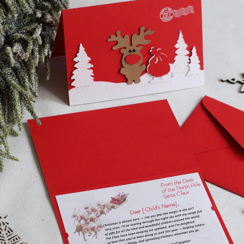 Personalized Letter From Santa – Handmade 3D Pop-up Rudolph Christmas ...