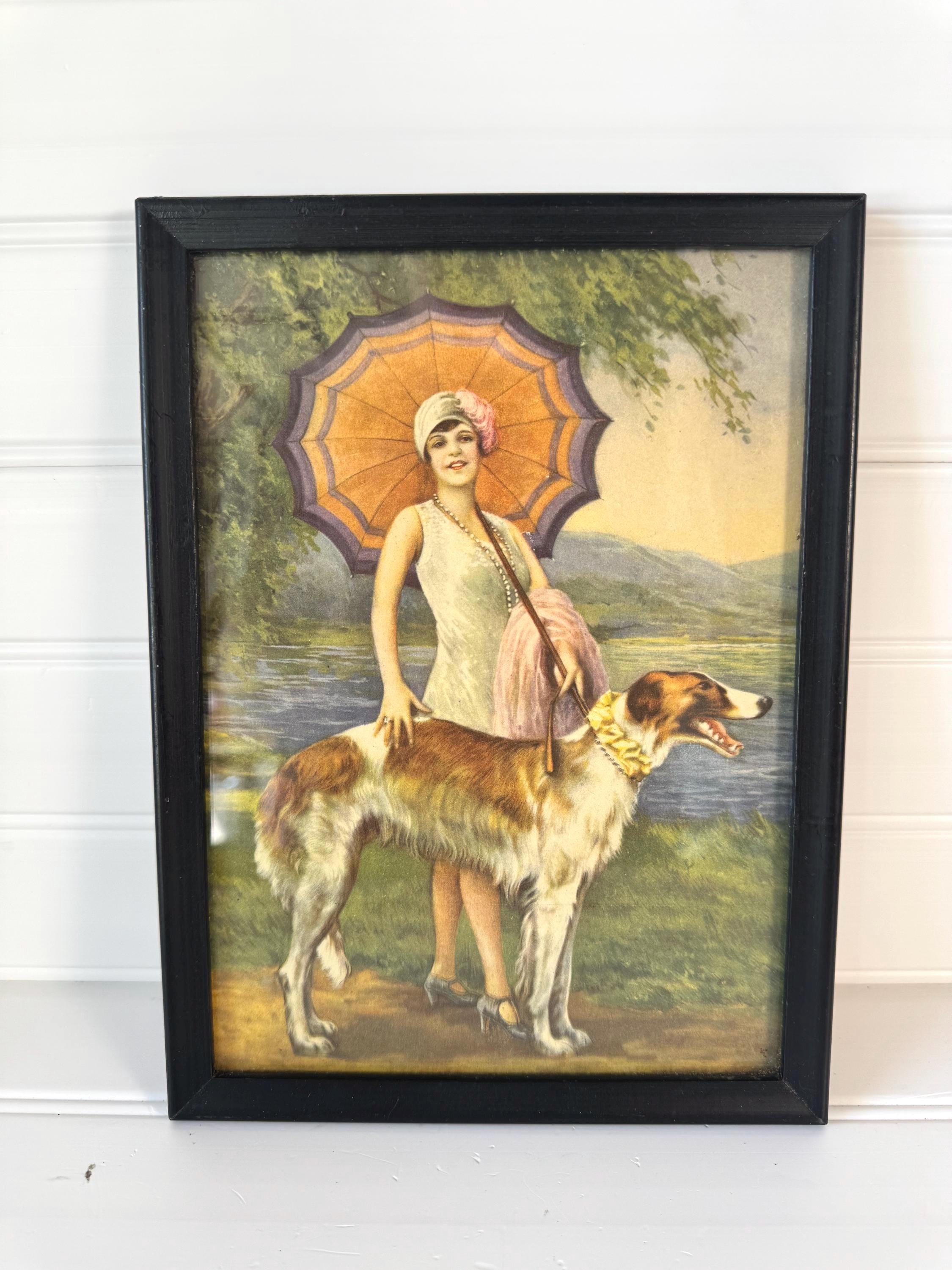 Lady With Borzoi Dog - Etsy