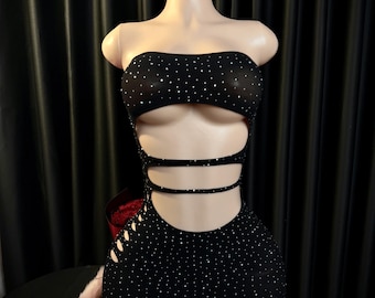 Black Hollow Shimmery See Through Fishnet Bodysuit, Sexy Open Crotch Mesh Stocking Sheer, Fetish Erotic Underwear, Valentine Gift for Her