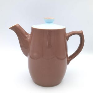 Vintage Langley Pottery Lucerne Kaffekanna | Denby England Stengods | Mid Century Modern | Brittisk Keramik Tekanna | ca 1L
