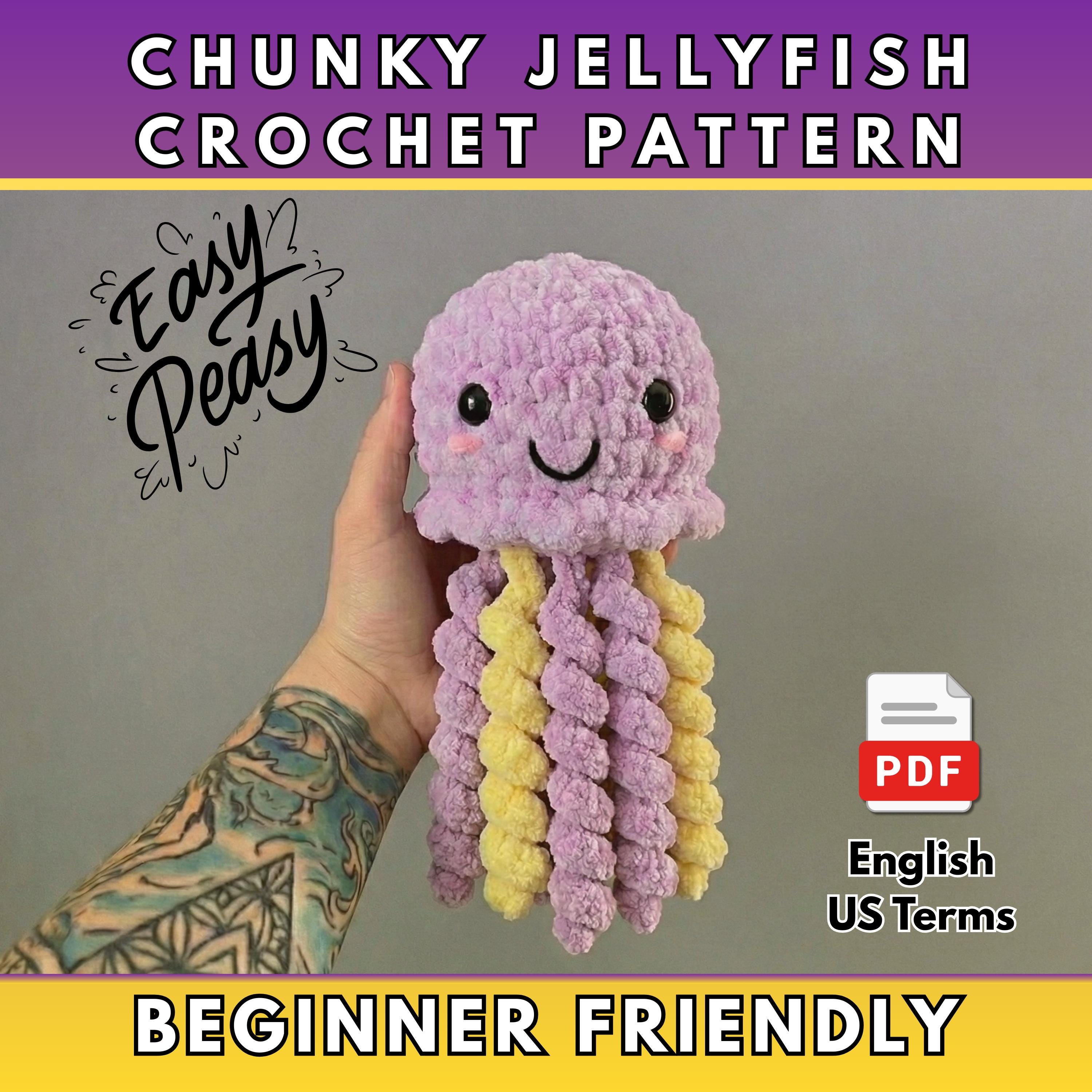 39 Crochet Jellyfish Patterns: Amigurumi, Rattles, Squish, and Keychains 9 Chunky Jellyfish Crochet Pattern Amigurumi Plush Beginner