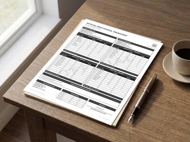 Visual comparison highlighting the benefit of the Smart HTML High School Transcript Template over manual Word documents. The image emphasizes the 'No Math Required' feature where GPA and credits auto-calculate. This editable homeschoolers academic record prevents calculation errors common in traditional printables home school diploma templates, saving time for busy homeschooling parents.