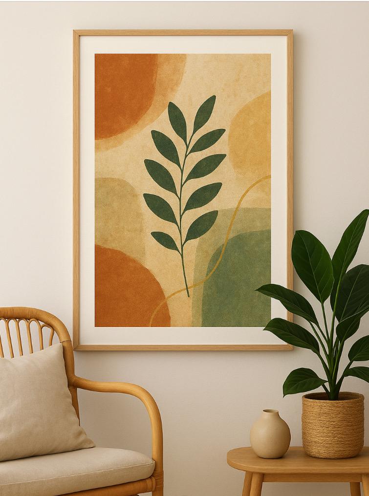 Botanical Abstract Art Print | Earth Tone Nature Decor (PDF) - Etsy