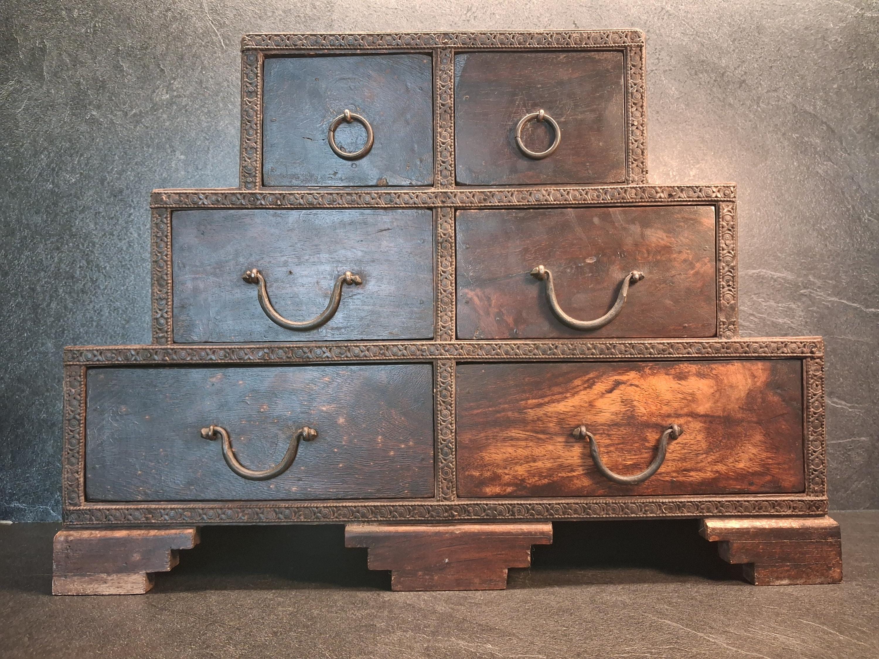 Antique Tansu Step Chest - Etsy