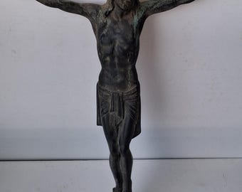 Große antike Bronzeskulptur Christus, Fronleichnam, Frankreich, Jean Rabiant Paris