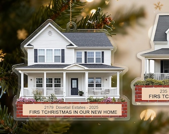 NEW! First Christmas In Our New Home Ornament 2025, Custom House Photo Address Keepsake, Personalized Gift Idea for New Homeowners