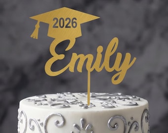 Decorazione personalizzata per torta di laurea, topper per torta con nome personalizzato, decorazione per torta per festa di laurea, celebrazione della classe del 2026, idea regalo per la laurea