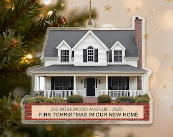 Personalized New Home Acrylic House Ornament, Custom Address and Photo, First Christmas In Our New Home Keepsake Gift 2025