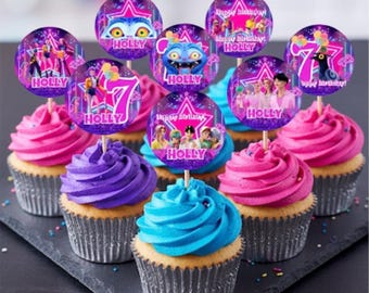Kpop Demon Hunters cupcake Topper, Huntrix Kpop Birthday Toppers, Huntrix Party Decoration, Canva Template Digital BTS fans