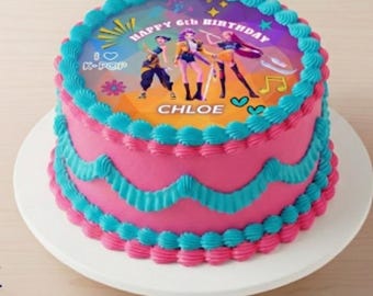Kpop Demon Hunters Birthday cake printable, Editable K-pop Party edible cake template, Rumi Themed, Demon Hunter Birthday Party BTS fans